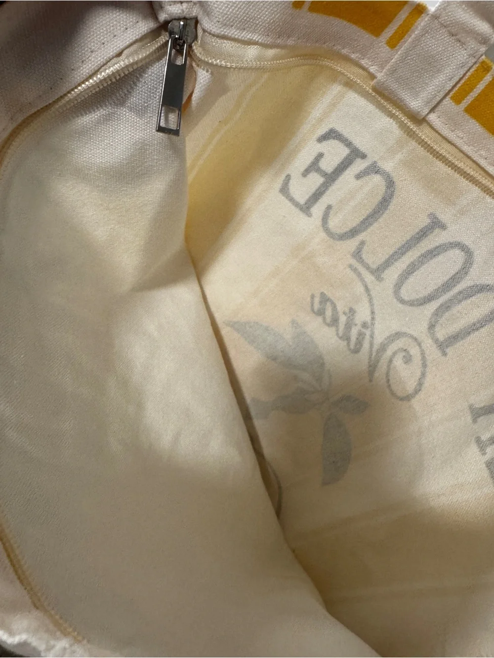 Brand New from Italy! La Dolce Vita Roma Yellow Stripe Zippered Tote Bag